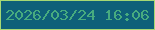 文字の大きさ：4、枠の色：a6d874、背景の色：0e6079、文字の色：47ab7f 無料ブログパーツのブログ時計