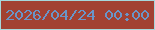 文字の大きさ：3、枠の色：a6d8dc、背景の色：a24132、文字の色：6995c8 無料ブログパーツのブログ時計