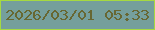 文字の大きさ：5、枠の色：a6d941、背景の色：759f9c、文字の色：676732 無料ブログパーツのブログ時計