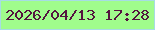 文字の大きさ：3、枠の色：a6dce4、背景の色：a0fc8c、文字の色：54143f 無料ブログパーツのブログ時計