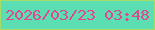 文字の大きさ：4、枠の色：a6dd69、背景の色：5bdfb2、文字の色：df4790 無料ブログパーツのブログ時計