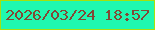 文字の大きさ：1、枠の色：a6e00d、背景の色：20f8b0、文字の色：824835 無料ブログパーツのブログ時計