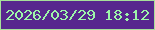 文字の大きさ：3、枠の色：a6e09a、背景の色：57278e、文字の色：9df6a9 無料ブログパーツのブログ時計
