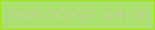 文字の大きさ：4、枠の色：a6e112、背景の色：aae070、文字の色：c3d193 無料ブログパーツのブログ時計