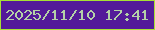 文字の大きさ：2、枠の色：a6e134、背景の色：531a99、文字の色：b4d1a7 無料ブログパーツのブログ時計