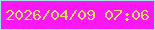 文字の大きさ：4、枠の色：a6e1e9、背景の色：fa18f2、文字の色：e4da66 無料ブログパーツのブログ時計