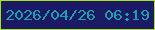 文字の大きさ：2、枠の色：a6e31c、背景の色：1c1a65、文字の色：19a1ad 無料ブログパーツのブログ時計