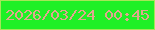 文字の大きさ：5、枠の色：a6e658、背景の色：1ff026、文字の色：e1a78f 無料ブログパーツのブログ時計