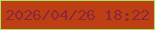 文字の大きさ：2、枠の色：a6e65e、背景の色：be3f13、文字の色：882838 無料ブログパーツのブログ時計