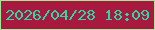 文字の大きさ：1、枠の色：a6e69a、背景の色：a7193f、文字の色：2cd8a5 無料ブログパーツのブログ時計