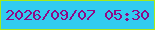 文字の大きさ：3、枠の色：a6e919、背景の色：31ccf0、文字の色：900986 無料ブログパーツのブログ時計