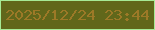 文字の大きさ：4、枠の色：a6ea95、背景の色：61671a、文字の色：9c7927 無料ブログパーツのブログ時計
