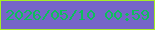 文字の大きさ：4、枠の色：a6ee25、背景の色：7665c8、文字の色：0bc05a 無料ブログパーツのブログ時計