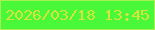 文字の大きさ：2、枠の色：a6ef55、背景の色：48f839、文字の色：d6e43c 無料ブログパーツのブログ時計