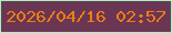 文字の大きさ：4、枠の色：a6f1bf、背景の色：6a3653、文字の色：ed7d16 無料ブログパーツのブログ時計