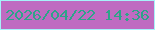 文字の大きさ：4、枠の色：a6f2f9、背景の色：bf6bc1、文字の色：2ea489 無料ブログパーツのブログ時計