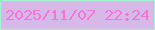 文字の大きさ：4、枠の色：a6f4cf、背景の色：d7b9e8、文字の色：f773dc 無料ブログパーツのブログ時計