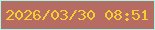 文字の大きさ：1、枠の色：a6f6e6、背景の色：b76c63、文字の色：f3cf32 無料ブログパーツのブログ時計