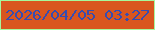 文字の大きさ：2、枠の色：a6f79c、背景の色：d9561f、文字の色：374cb0 無料ブログパーツのブログ時計