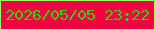 文字の大きさ：5、枠の色：a6f86d、背景の色：ef043f、文字の色：3ccc10 無料ブログパーツのブログ時計
