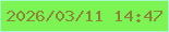 文字の大きさ：2、枠の色：a6f8c8、背景の色：7cf453、文字の色：8d853b 無料ブログパーツのブログ時計