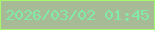 文字の大きさ：5、枠の色：a6f96b、背景の色：a8bb97、文字の色：81ecaa 無料ブログパーツのブログ時計
