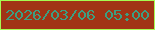 文字の大きさ：3、枠の色：a6fb52、背景の色：a13416、文字の色：3c9f82 無料ブログパーツのブログ時計