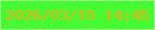 文字の大きさ：2、枠の色：a6fc8e、背景の色：44fc31、文字の色：fba816 無料ブログパーツのブログ時計