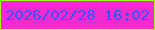 文字の大きさ：1、枠の色：a6fe18、背景の色：f12bcd、文字の色：3a52fd 無料ブログパーツのブログ時計
