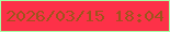 文字の大きさ：2、枠の色：a6ffa4、背景の色：fd3148、文字の色：9d541c 無料ブログパーツのブログ時計