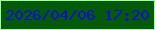 文字の大きさ：3、枠の色：a6ffa5、背景の色：045a07、文字の色：0e0fd4 無料ブログパーツのブログ時計