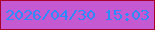 文字の大きさ：1、枠の色：a7002b、背景の色：c559d1、文字の色：2d8af9 無料ブログパーツのブログ時計
