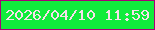 文字の大きさ：2、枠の色：a70076、背景の色：10ec3c、文字の色：f7e0ea 無料ブログパーツのブログ時計