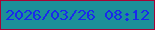 文字の大きさ：2、枠の色：a70434、背景の色：1c9099、文字の色：1929ec 無料ブログパーツのブログ時計