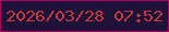 文字の大きさ：3、枠の色：a70560、背景の色：1e1239、文字の色：c63a3b 無料ブログパーツのブログ時計