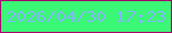 文字の大きさ：3、枠の色：a7066c、背景の色：3bf776、文字の色：7fb8f9 無料ブログパーツのブログ時計