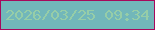 文字の大きさ：5、枠の色：a7085c、背景の色：72b7ba、文字の色：96cda8 無料ブログパーツのブログ時計