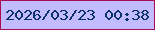 文字の大きさ：5、枠の色：a70b51、背景の色：c2bbfe、文字の色：0b3266 無料ブログパーツのブログ時計