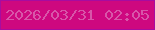 文字の大きさ：2、枠の色：a70ca0、背景の色：ce087f、文字の色：d855a9 無料ブログパーツのブログ時計