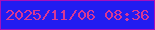 文字の大きさ：4、枠の色：a70ebc、背景の色：231cf1、文字の色：d83795 無料ブログパーツのブログ時計