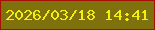文字の大きさ：3、枠の色：a71007、背景の色：7f720d、文字の色：f2ef0d 無料ブログパーツのブログ時計