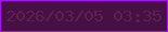 文字の大きさ：2、枠の色：a710f4、背景の色：461044、文字の色：5e204e 無料ブログパーツのブログ時計