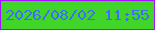 文字の大きさ：3、枠の色：a711ff、背景の色：41d529、文字の色：3c6dfc 無料ブログパーツのブログ時計
