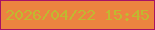 文字の大きさ：4、枠の色：a71266、背景の色：ec8440、文字の色：c0b930 無料ブログパーツのブログ時計