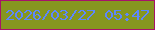 文字の大きさ：3、枠の色：a7126a、背景の色：869620、文字の色：5c87fe 無料ブログパーツのブログ時計