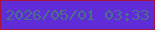 文字の大きさ：5、枠の色：a7133f、背景の色：5f2cd8、文字の色：4a6f87 無料ブログパーツのブログ時計