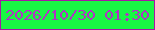 文字の大きさ：2、枠の色：a716a5、背景の色：19f644、文字の色：b033c4 無料ブログパーツのブログ時計