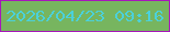 文字の大きさ：1、枠の色：a716bb、背景の色：77b55f、文字の色：4bd1da 無料ブログパーツのブログ時計