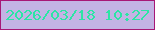 文字の大きさ：1、枠の色：a71776、背景の色：c3b3e4、文字の色：2ce5a5 無料ブログパーツのブログ時計