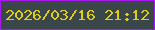 文字の大きさ：5、枠の色：a718ee、背景の色：394748、文字の色：e2cc1a 無料ブログパーツのブログ時計
